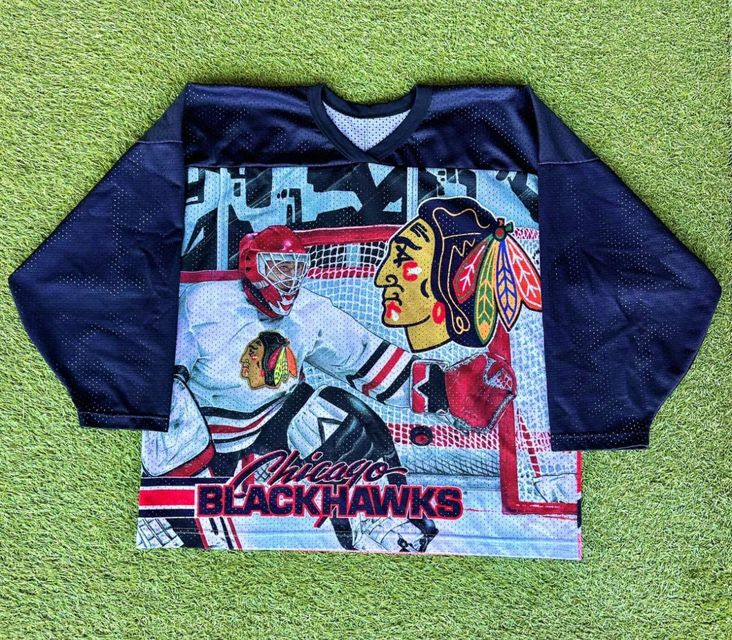 Vintage Chicago Blackhawks All Over Print Jersey