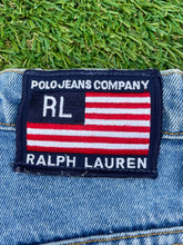 Load image into Gallery viewer, Vintage Polo Ralph Lauren Denim Banner Shorts
